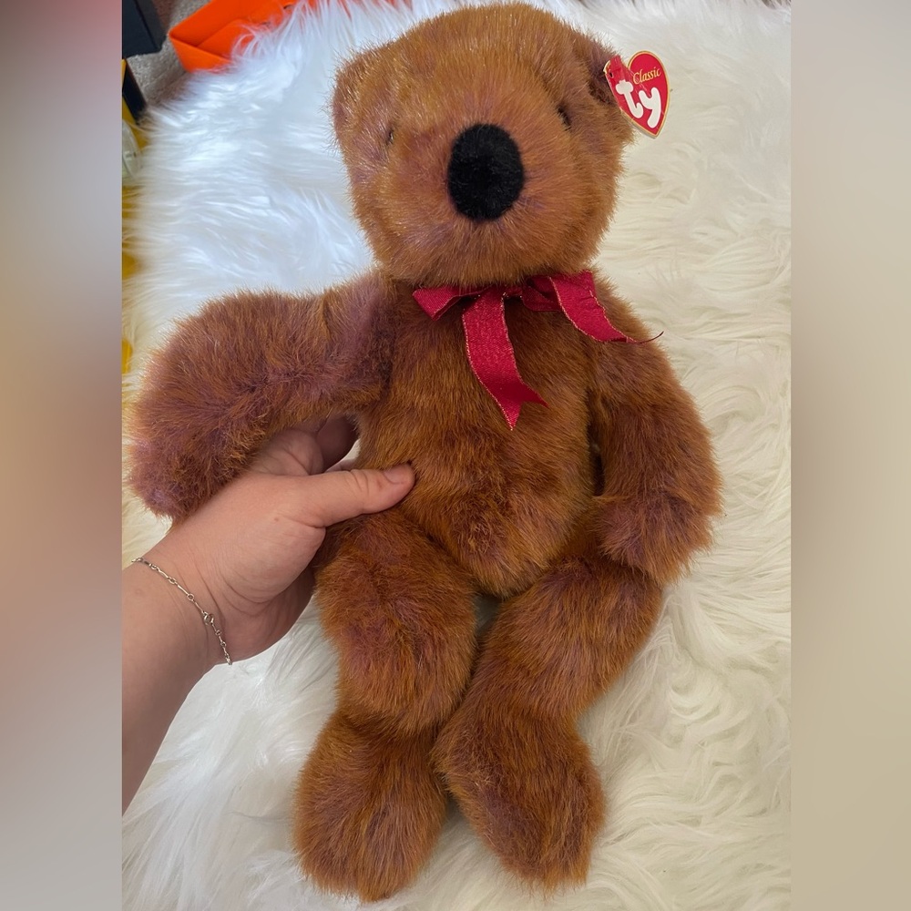 VTG 1999 TY Beanie Buddies Classic Taffybeary Bear Plush Collector Valentine